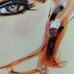Anna Sui Rose Earrings. New.